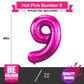 9 Balloon Number Hot Pink 9 Birthday Balloon 40 Inch Foil Mylar Large 9 Balloon Numbers For Birthday Party Anniversary Festival