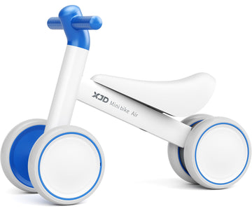 Xjd Baby Balance Bikes Bicycle Baby Toys For 1 Year Old Boy Girl 10 Month -36 Months Toddler Bike Infant No Pedal 4 Wheels First Bike Or Birthday Gift Children Walker (White Blue)