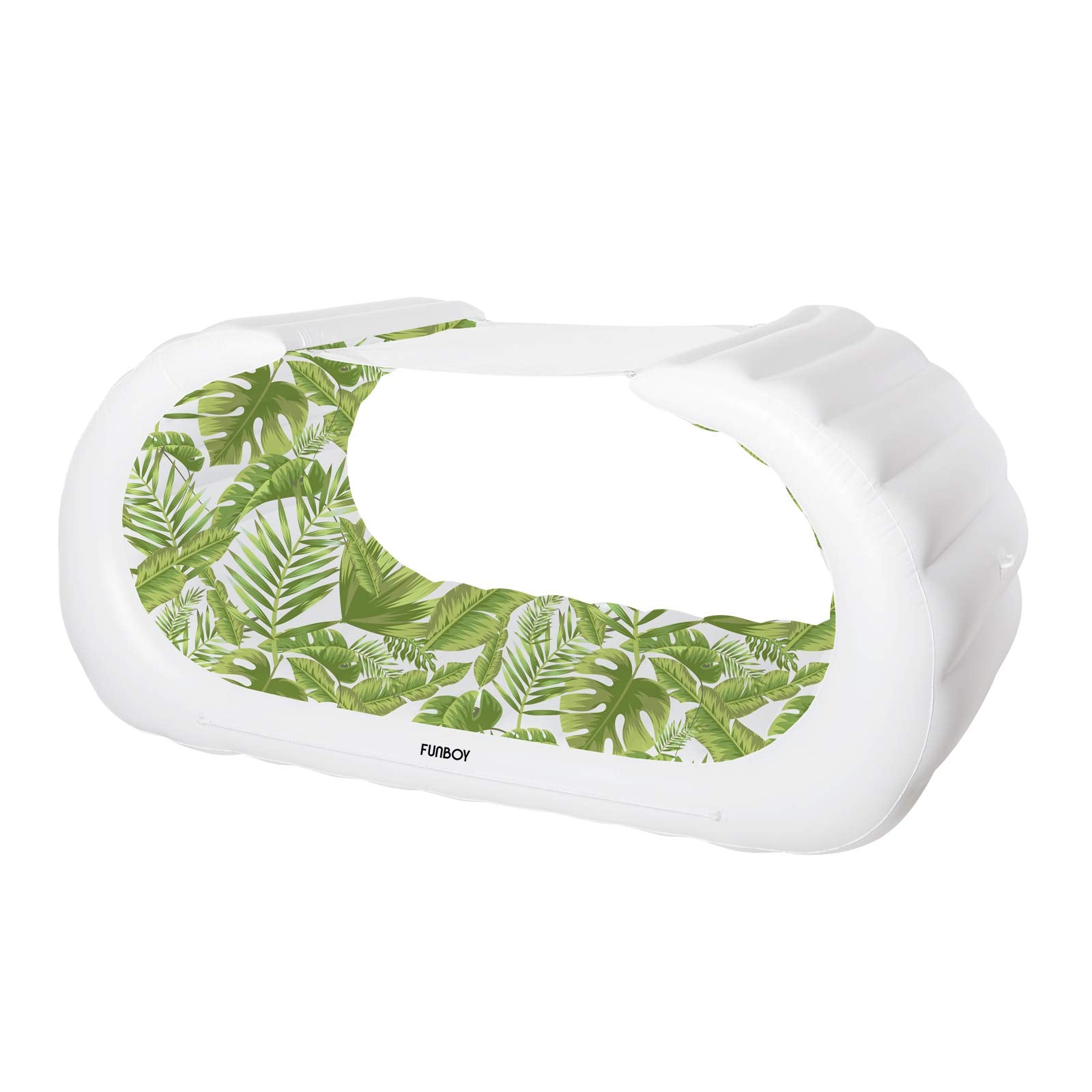 Funboy Giant Inflatable Luxury Bali Palm Lounger Cabana Pool Float, Removeable Shade, Two Cup Holders, Luxury Float For Summer Pool Party And Entertainment