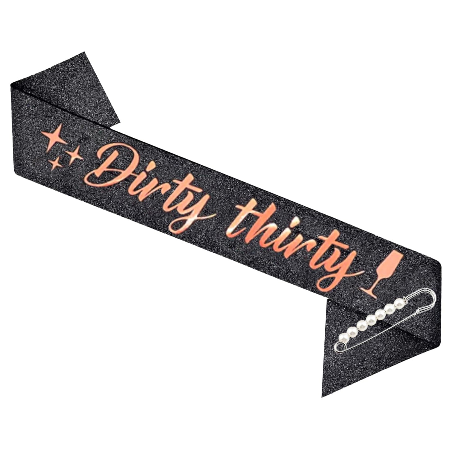 30Th Birthday Tiaras And Crowns For Women Girls, Birthday Decorations Rose Gold Sash Crystal Tiara Party Supplies