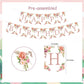 Rose Gold Floral Birthday Decorations for Women Girls - Floral Theme Glittery Happy Birthday Banner for Home Wall Mantel Window