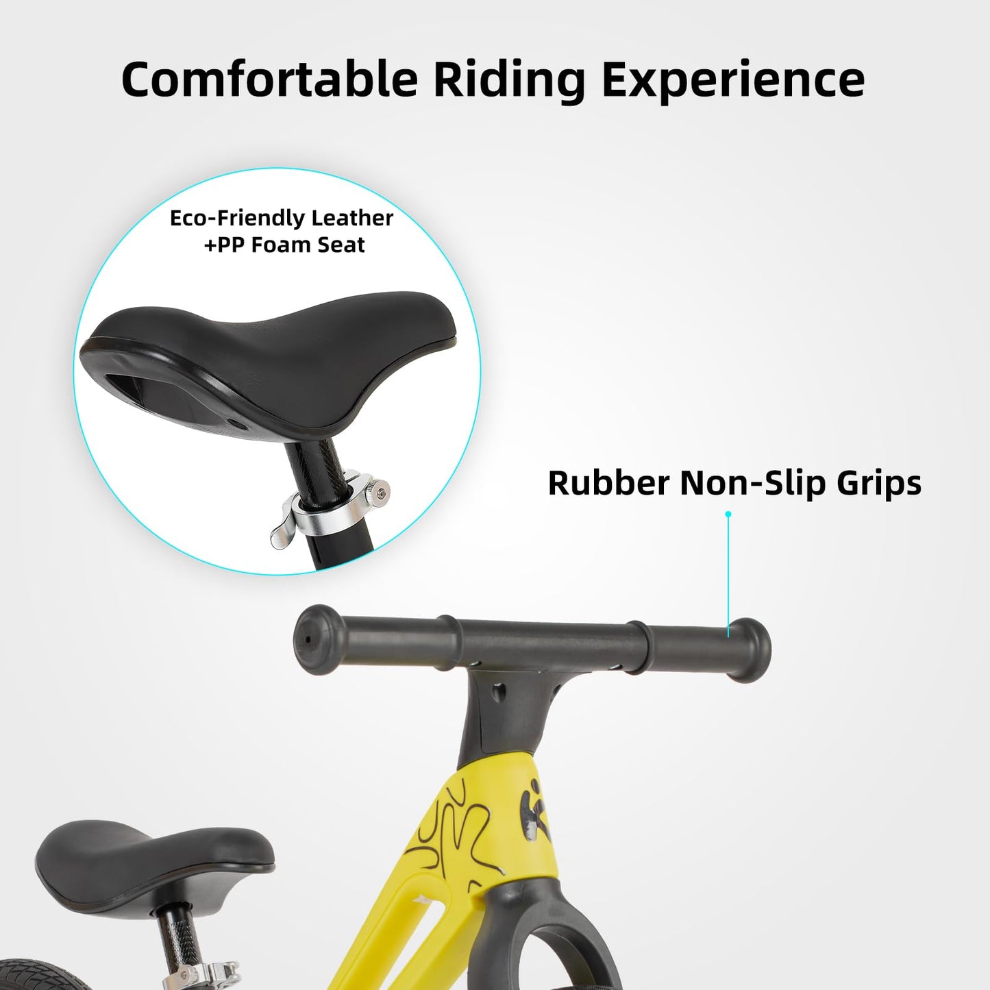 Joystar 12 Inch Balance Bike For Kids Age 2-6 Years, Foldable Toddler Balance Bicycle For 2 3 4 5 6 Years Old Girls & Boys, No Pedal Push Balance Bike With Adjustable Seat & Flat-Free Tires, Yellow