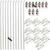 Ltvystore 10Pcs Adjustable Pushrod Connector Linkage Stopper 1.3Mm & 10Pcs Nylon Control Horns 21X10 Mm & 10Pcs 1.2 X 210Mm Z Pu