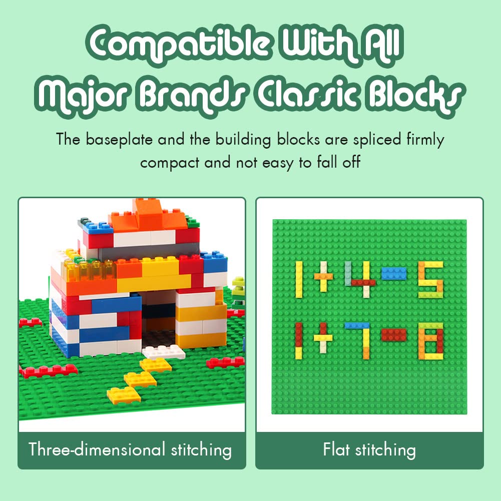 Lekebaby Classic Baseplates Building Base Plates For Building Bricks 100% Compatible With Major Brands-Baseplates 10' X 10',Age 3 And Up, Pack Of 6