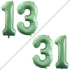 Goer Number 13 Balloons For 13Th Birthday Sweet 13 Party Decorations,42 Inch Jumbo Foil Helium 31 Balloons For 31St Birthday Party Decoration (Sage Green)