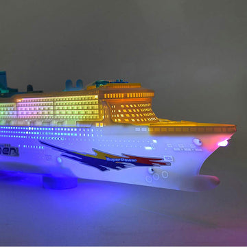 Wenini Xapunk Colorful Ocean Liner Cruise Ship Boat Electric Flashing Led Light Sound,50X13X5 Cm/19.7X5.1X2 In, Cannot Placed In Water, Cannot Float On Water