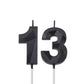 2 inch Black 13 & 31 Birthday Candles, 3D Diamond Number 13rd & 31st Cake Topper for Boys Girls Birthday Party Decorations Theme