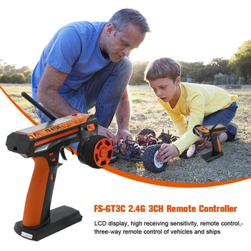 Flysky FS-GT3C RC Transmitter and Receiver FS-GR3E, 2.4GHz Radio Controller for RC Car Boat