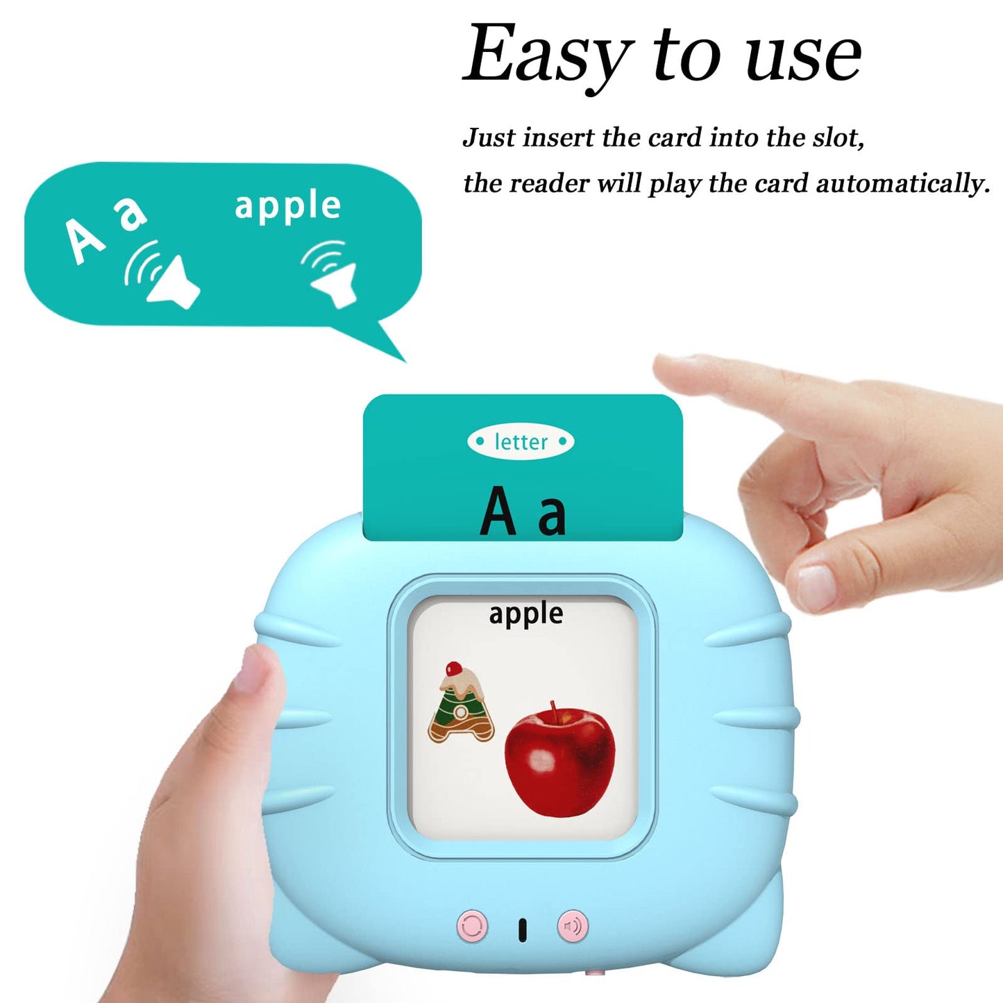 Startcan Talking Cards for Toddlers - Educational Speech Therapy Toys, ABC 123, Medium, Plastic, 510-blue with 3 Songs