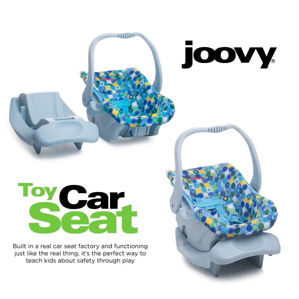 Joovy Toy Car Seat for Dolls - Crash-Tested, Machine-Washable, 21.5" x 13" x 11.7", Blue, Fits 12”-22” Dolls