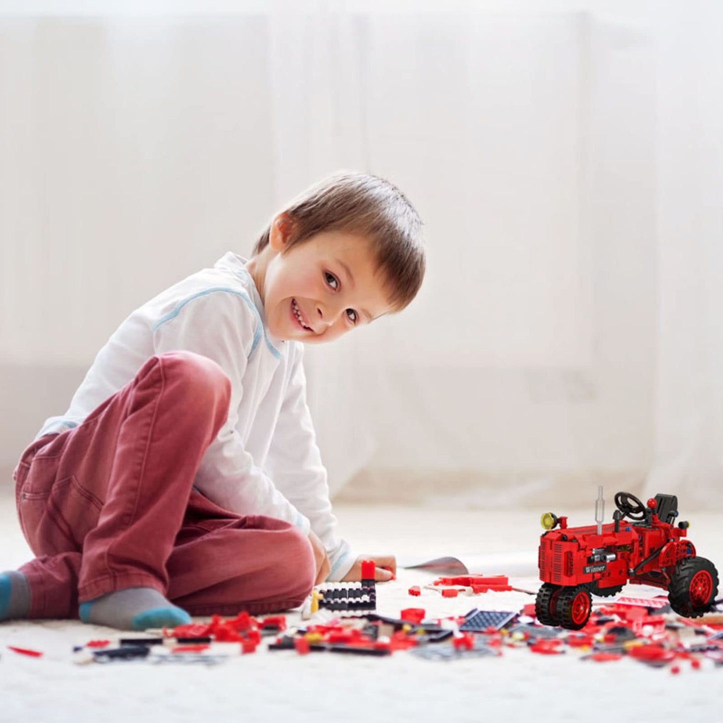 Gynthias 1/12 Classic Farm Tractor Toys Building Blocks Set Endless Fun For Kids With A Collection Of Tractor Toys To Building Y