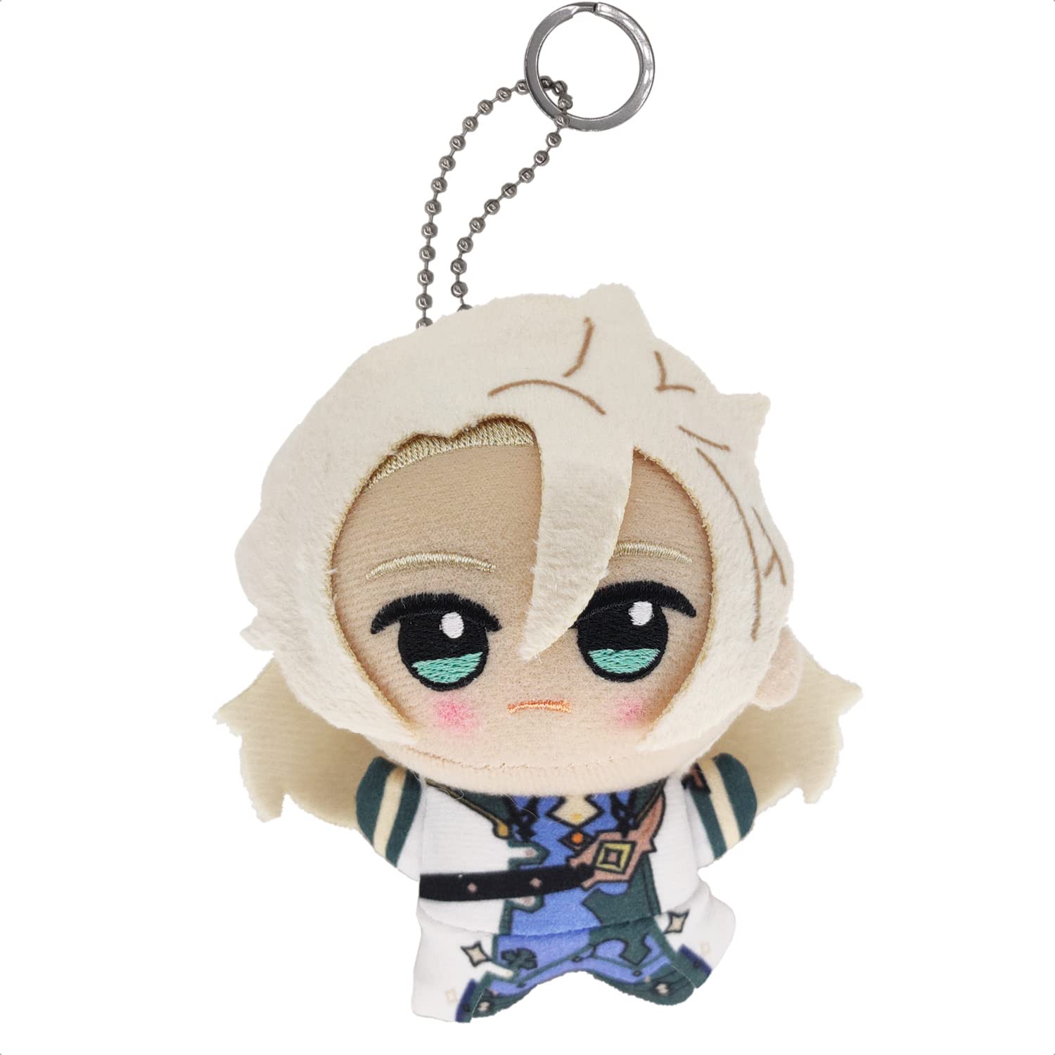Kooliya Small Size Genshin Impact Figure Plush Doll - Albedo (4 Inch), Keychain Anime Figure Soft Stuffed Gift For Game Fans (Al