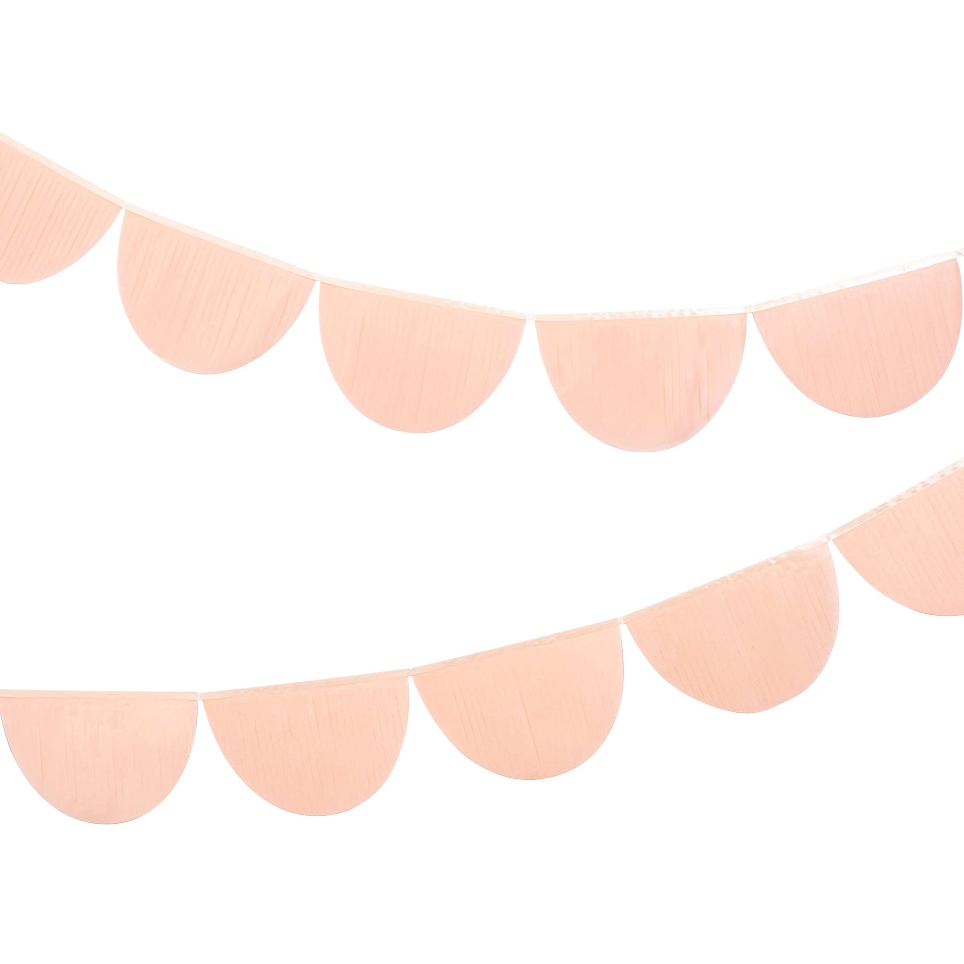 Meri Meri Peach Scallop Pennant Banner (Pack of 2), 13 Party Banner Inlcuding Excess Cord, Meri Meri Garland Birthday Party Dec