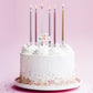 PHD CAKE 24-Count Long Birthday Candles in Holders in Gold Silver Rose Gold White, Cake Candles, Birthday Parties, Wedding Decor