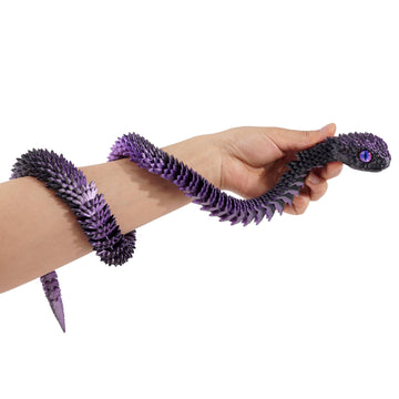 Nemoro 3D Printed Articulated Snake - 29.5'' Crystal-Like Movable Snake- Realistic Slithering Design, Collectible Articulated Mo
