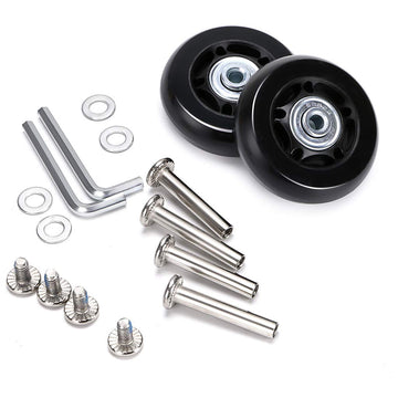 Ownmy 60Mm X 17Mm Luggage Suitcase Replacement Wheels, Rubber Swivel Caster Wheels Bearings Repair Kits, A Set Of 2