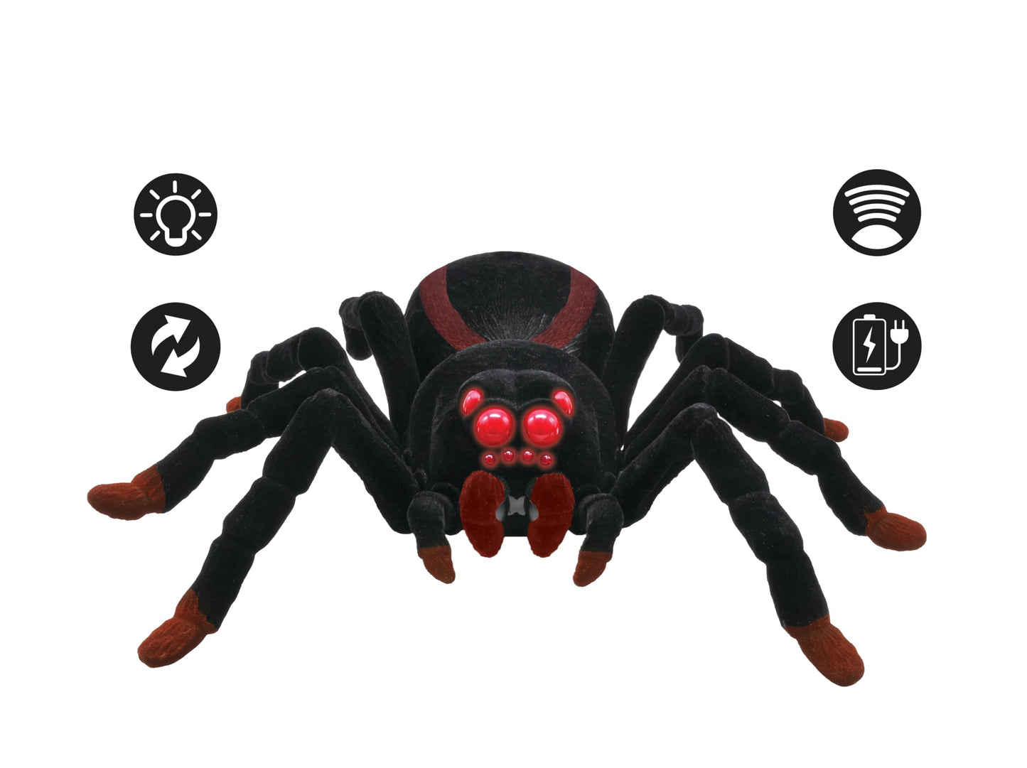 Lexibook, Realistic Remote Controlled Tarantula/Spider, 8 Hairy Legs, 2 mandibles, Light Effects in The Eyes, Remote Control Inc