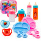 Baby Doll Accessories Magic Bottle Set Magic Disappearing Milk Juice Bottles Sippy Cups With Pacifiers Bowl Spoons, Doll Bottle Toys Feeding Pretend Playset For Kids Girls Ages 3+ (Small Set(10Pcs))