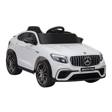 Aosom 12V Ride On Toy Car For Kids With Remote Control, Mercedes Benz Amg Glc63S Coupe, 2 Speed, With Mp3, Electric Light, Horn, Suspension, White