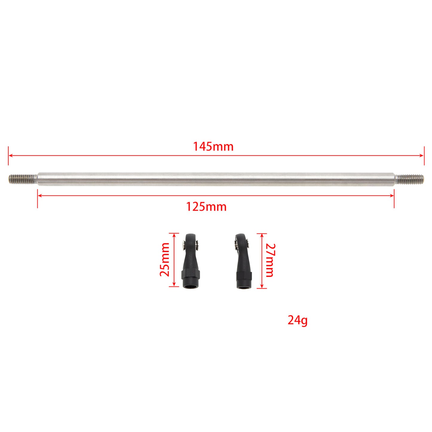 Meus Racing 1/10 Links Steel Chassis Links Kit For Traxxas Trx4 Axial Scx10 Tamiya Cco1 Redcat Gen8 1/10 Rc Crawler (145Mm)