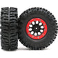 hobbysoul 4pcs RC Rock Crawler 2.2 Mud Slingers Tires Super Grip Tyers Height 124mm & 2.2 Beadlock Wheel Rim Hex 12mm for RC Cra