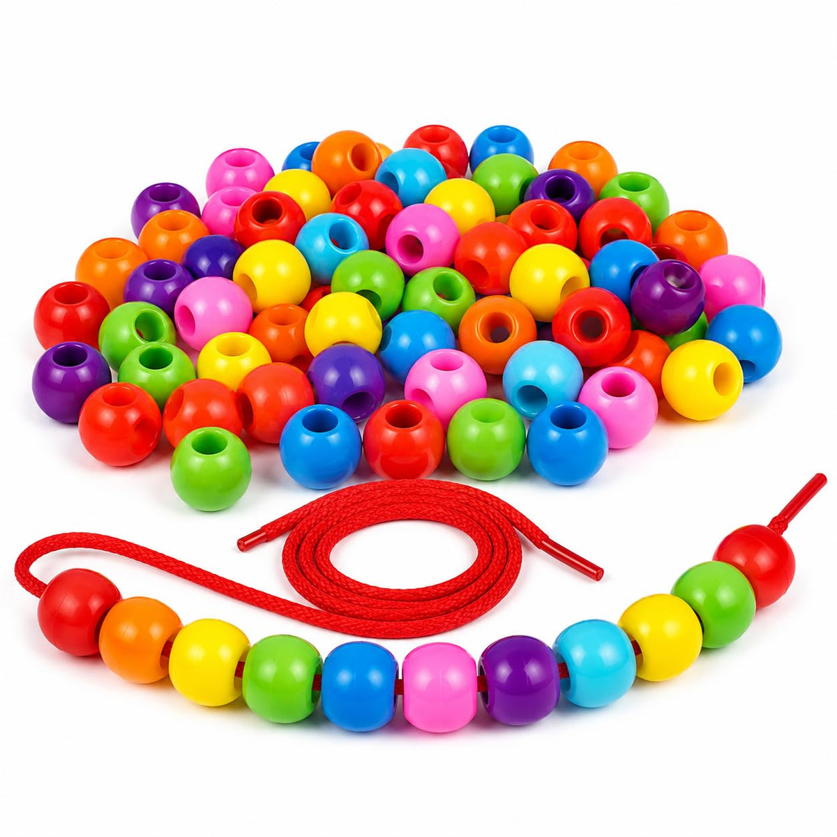 Toyland Treasure 100 Colorful Beads Counting And Threading Toy For Kids