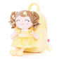 Gloveleya Toddler Backpack Baby Girl Gift Plush Bag Diaper Bag With Spring Girl Doll Curly Hair Girl Toys With Love Yellow 9 Inches