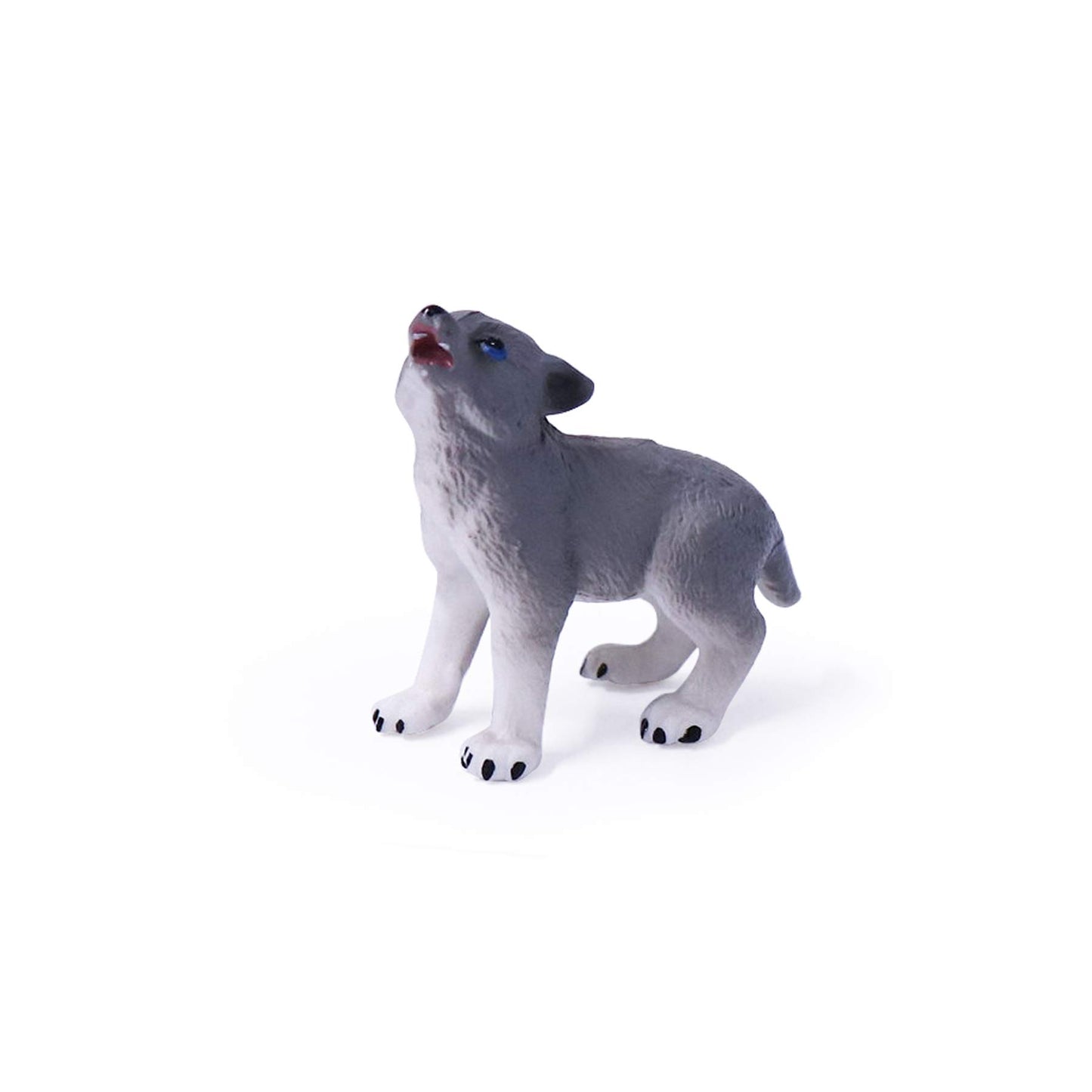 Uandme 4Pcs Wolf Toy Figurines Set Arctic Wolf Animal Figures White Wolf Family Cake Topper Toy Gift For Kids (White)