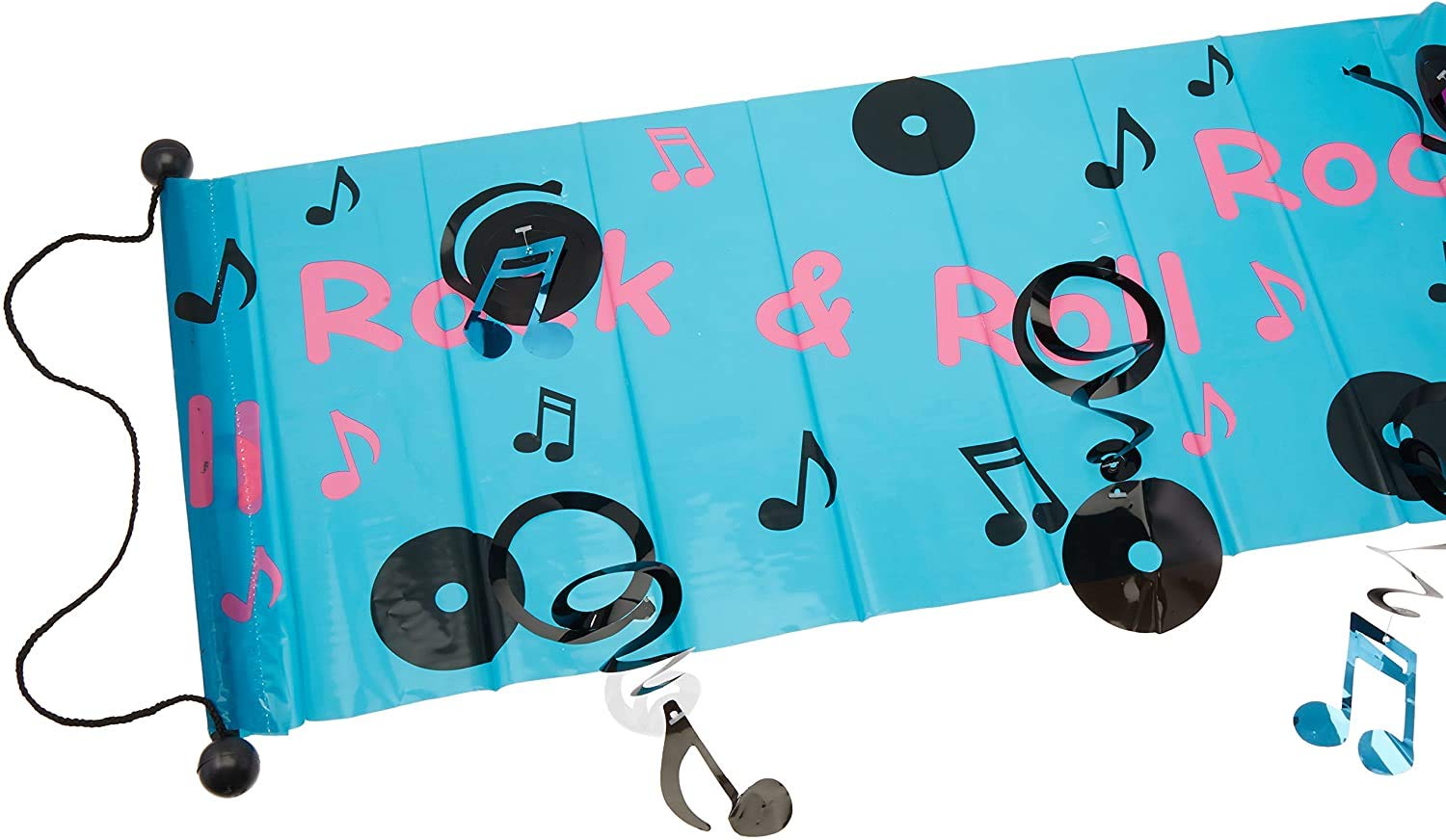 Beistle 1-Pack Rock And Roll Ceiling Decor, 12-Inch By 12-Feet