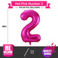 2 Balloon Number Hot Pink 2 Birthday Balloon 40 Inch Foil Mylar Large 2 Balloon Numbers For Birthday Party Anniversary Festival