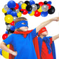 Red Yellow Blue Black Silver Balloon Garland Arch Kit, 127Pcs Red Black Royal Blue Yellow Metallic Silver Balloons For Boys Brit
