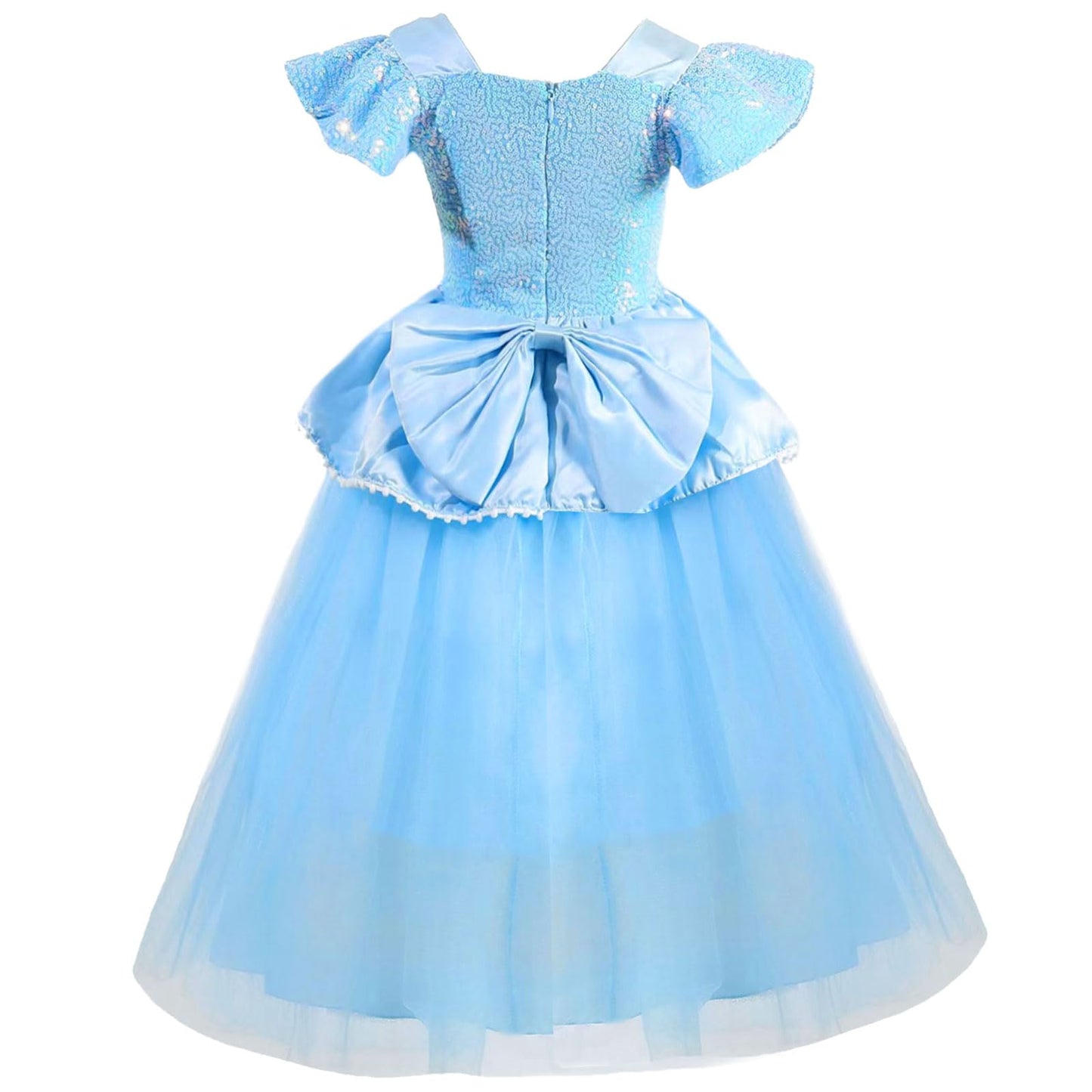 Fengligoo Blue Princess Costume Dress For Girls Kids Halloween Cosplay Party Outfit 7-8 Years