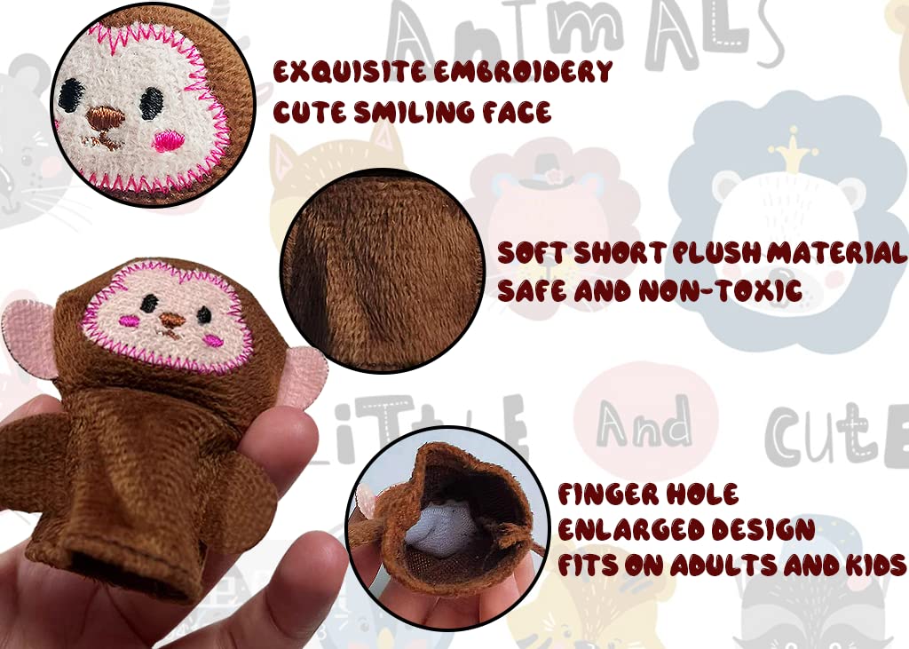 10Pcs Story Time Finger Puppets - Different Cartoon Animal Finger Puppets For Toddlers