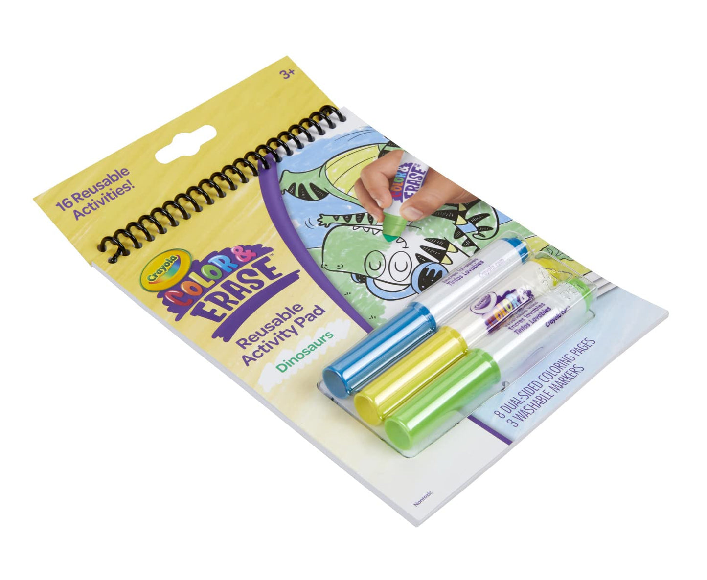 Crayola Color and Erase Reusable Activity Pad, Dinosaurs, Gift for Kids, Ages 3, 4, 5, 6