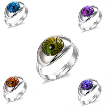 swqfzki Mood Rings 2Pcs Eyes Changing Color Emotion Feeling Finger Ring with Box for Girls Women