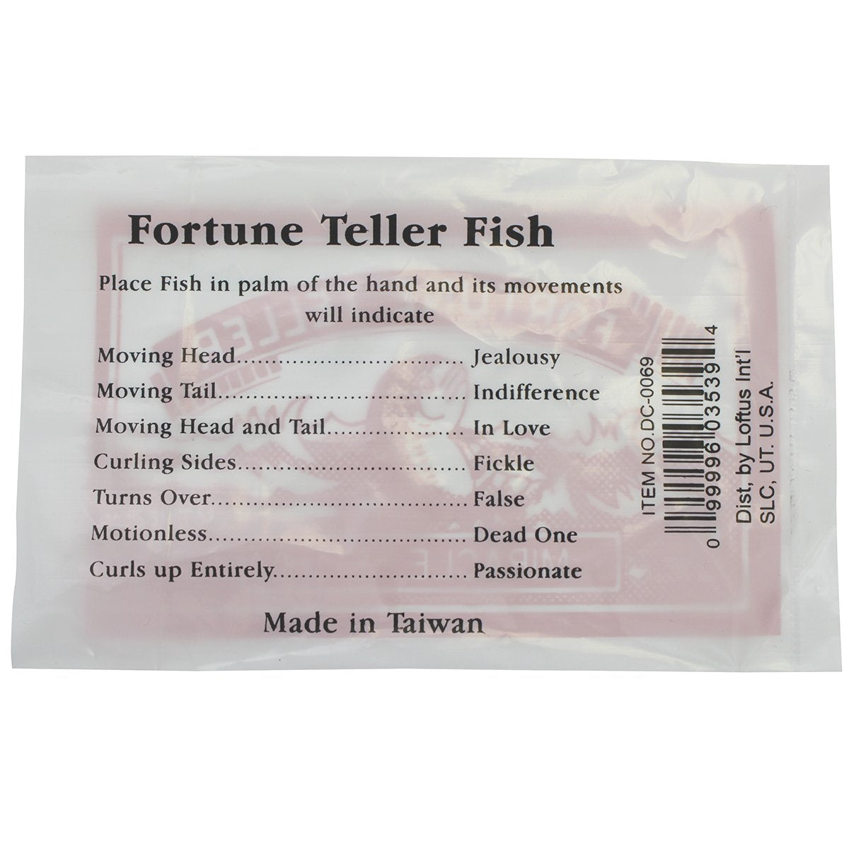 Funny Party Hats Fortune Teller Miracle Fish - 144 Red and Gold Plastic Model 3562