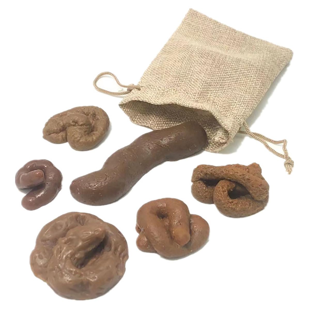 Cooplay 6pcs Poop Prank Toy Different Shapes Simulation Realistic Dog Poo Model mature-themed Pooping Favors Funny Joke Trick Stool Faeces with Package for Halloween April Fools' Day Party