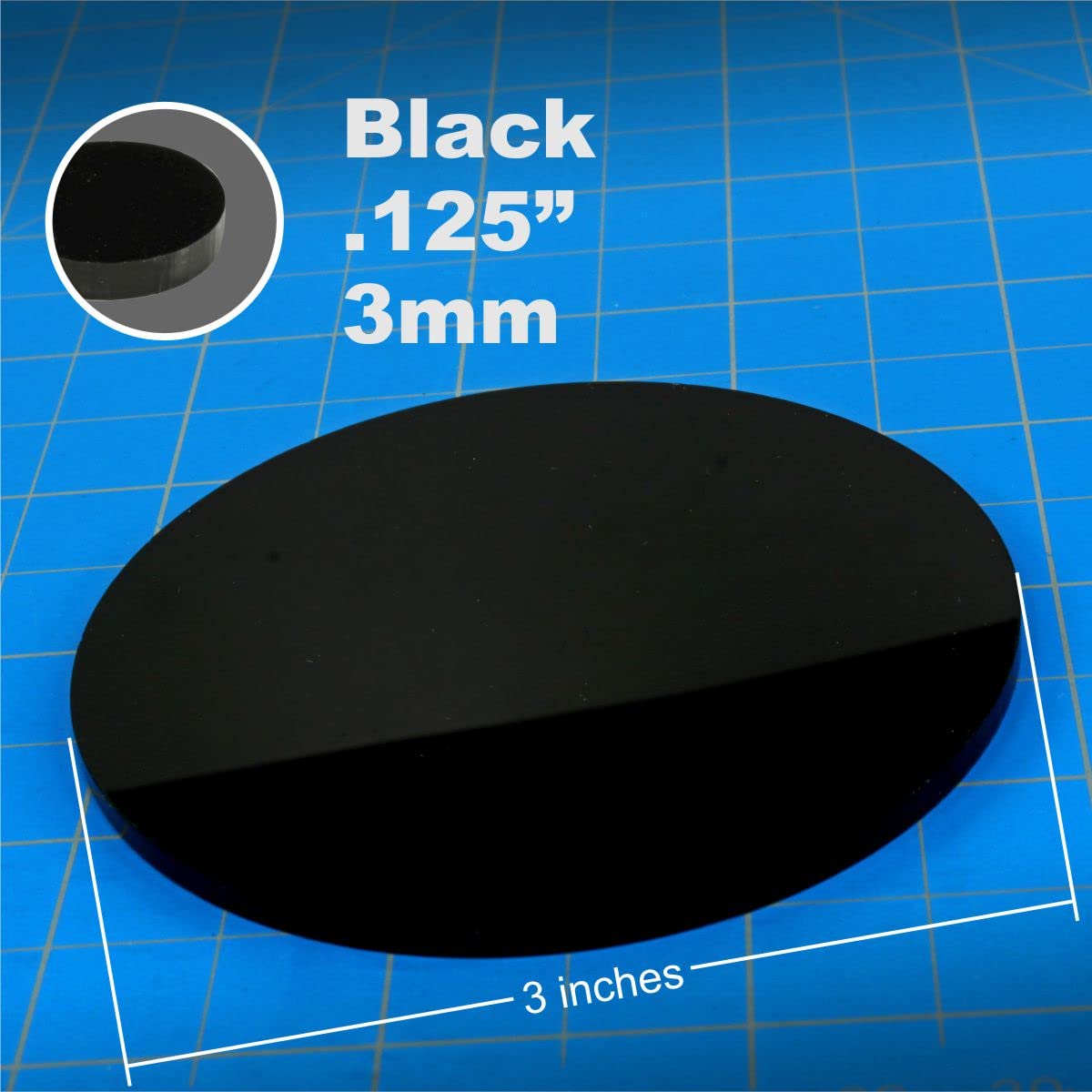 Litko Model Display Bases | 3 Inch Circular | 3 Inch Round | 76Mm | Rpg Huge Figure Size (3 Pack)