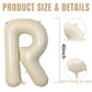 40 Inch Cream Letter Balloons, Large R Letter Balloons Foil Helium Balloons, Mylar Big Single Alphabet R Balloons, Cream Balloon