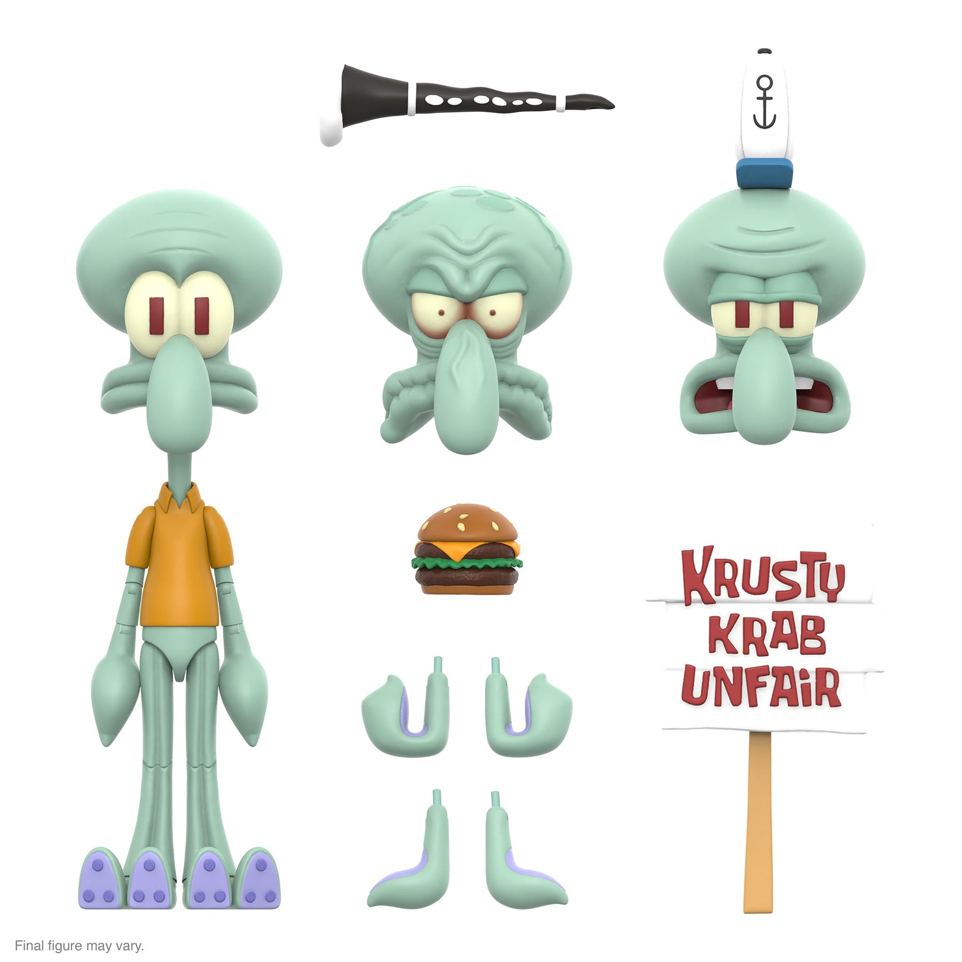 Super7 Ultimates! Spongebob Squarepants Squidward - 7' Spongebob Action Figure With Accessories Classic Cartoon Collectibles And Retro Toys