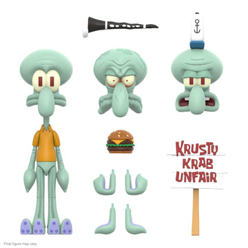 Super7 Ultimates! Spongebob Squarepants Squidward - 7' Spongebob Action Figure With Accessories Classic Cartoon Collectibles And Retro Toys