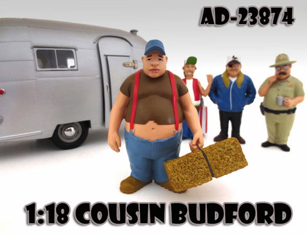 Cousin Budford Trailer Park Figure For 1:18 Scale Diecast Model Cars by American Diorama