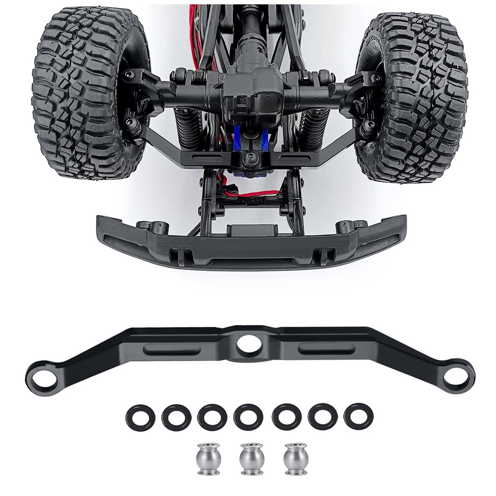 RCLIONS Aluminum Steering Link for 1/18th TRX4M RC Crawler Car Upgrades (Black)