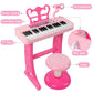 37 Keys Piano Keyboard Toy for Kids | Toys for 3-5 Year Old Girls Birthday Gift | Pink Musical Piano Toy for Toddlers with Micro