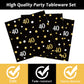 96 Pcs 40Th Birthday Plates And Napkins Party Supplies Black Gold Happy Forty Theme Tableware Set 40Th Birthday Decorations Favo