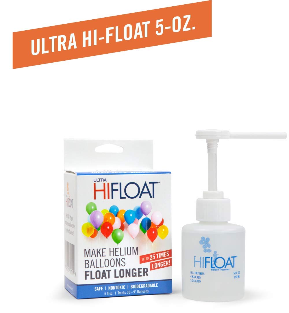 HI-FLOAT LA Balloons Hi-Float Solution, 5 oz, Transparent, Plastic or Metal, Model 1116