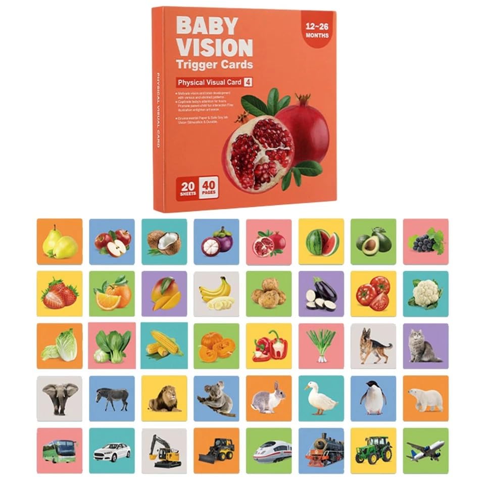 Baby Bucket Baby Vision Trigger Cards | Visual Stimulation Cards For Infants | Early Educational Toys High Contrast Flash Cards 