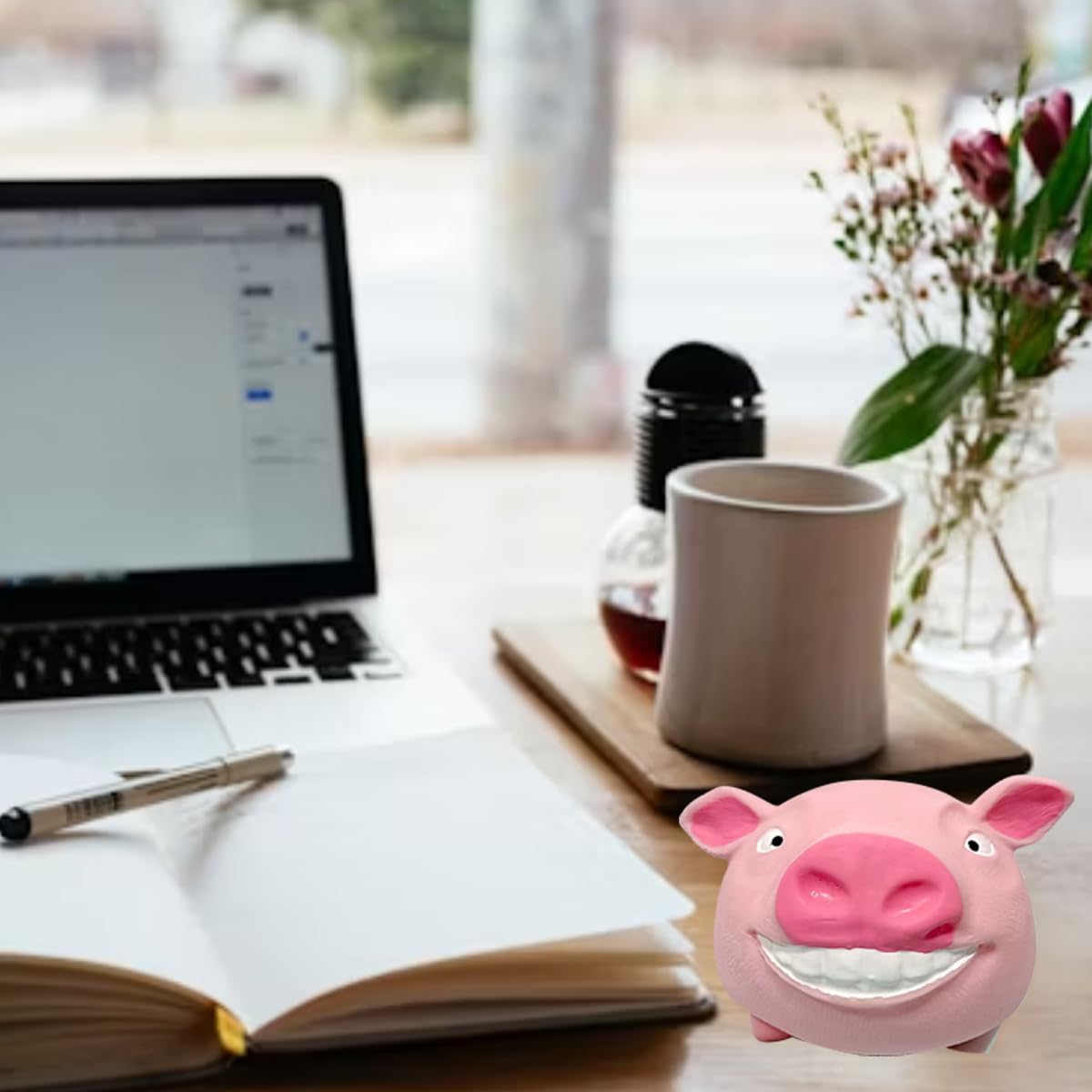 Ahycs Squishy Pig Toy - Funny Pink Pig Stress Toys, Novelty Pig Squeeze Toys For Kids Adults, Smiling Pig Sensory Stress Toy For