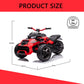 POSTACK Kids ATV, 24V Battery Powered Electric Car 3 Wheeler, Ride on Motorcycle for Kids with Rubber Plastic Polymerized EVA Ti