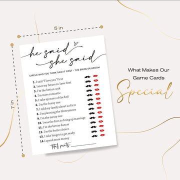 Wedding Shower Games Cards, Guest Who Said It, He Said She Said Game Cards, Bridal Shower Games 25 Guests, Engagement Party Wedd